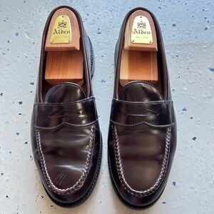 Alden 986 Shell Cordovan Penny Loafers Color 8 Burgundy Size 10D USA